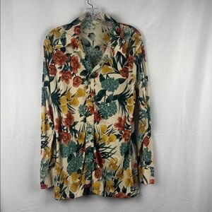 Vintage Kings Road Sears Floral Button Front Shirt Size XL 70’s READ